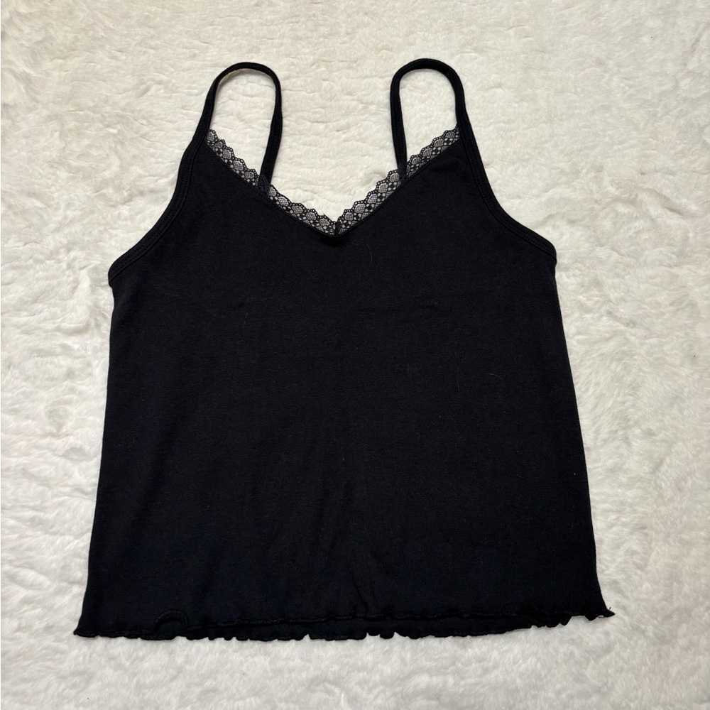 American Eagle Black Lace-Trim Cami